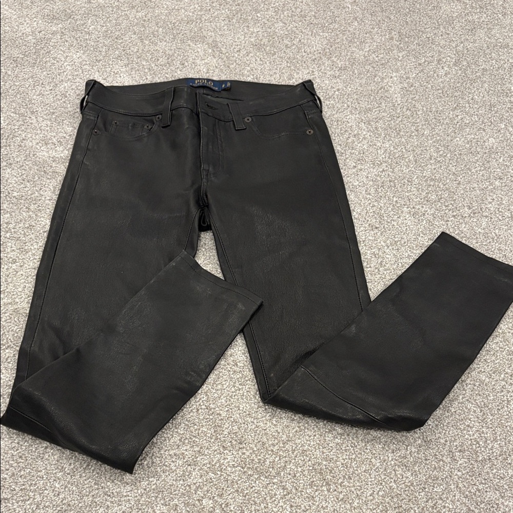 Polo, Ralph Lauren Leather Pants, Black, size 2